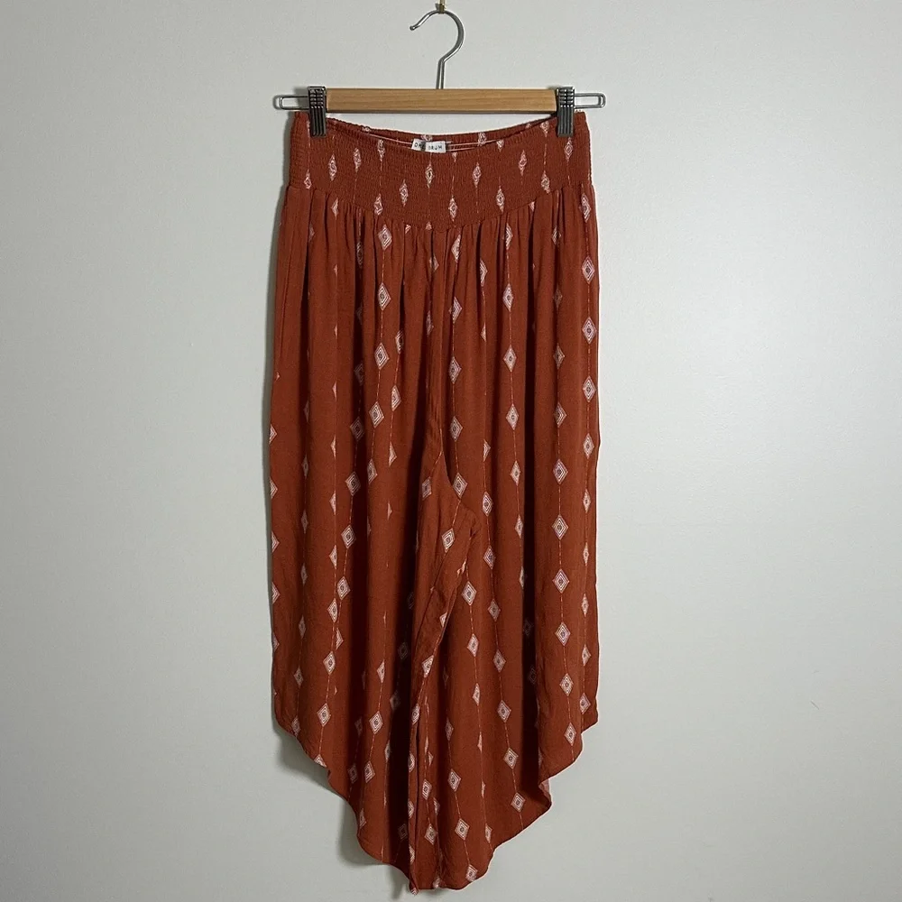 Dress Forum Los Angeles Boho Style Rust Wide Leg Pants Small - Picture 2 of 6